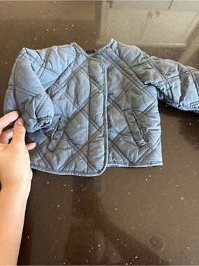 Zara Kids Quilted Steel Blue Puffer Jacket